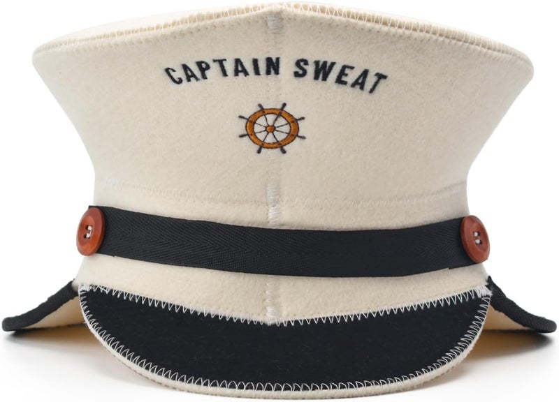 Halsa Sauna Hat - Captain Sweat Wool Sauna Cap for Men & Women, Eco-Friendly, Handmade, Breathable, One Size Fits All - Spa, Steam Room, Banya - Image 1